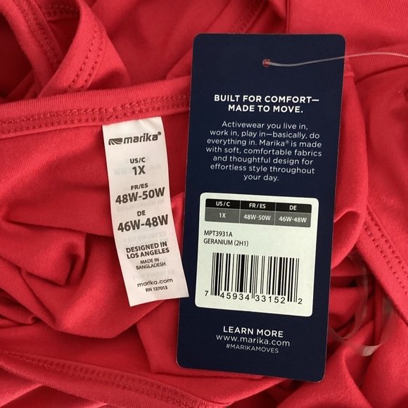 Marika Geranium Back-Cutout Twist Scoop Neck Tank 1X - Picture 6 of 7